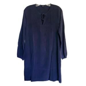 Toupy Paris Blue Silk Lydie Dress Oversized S Coastal Lightweight Lagenlook Lux